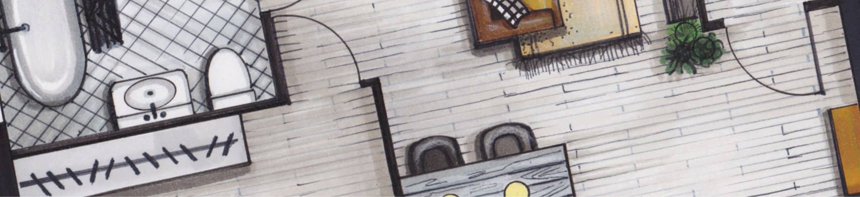 Plattegrond tekening tijdens de cursus